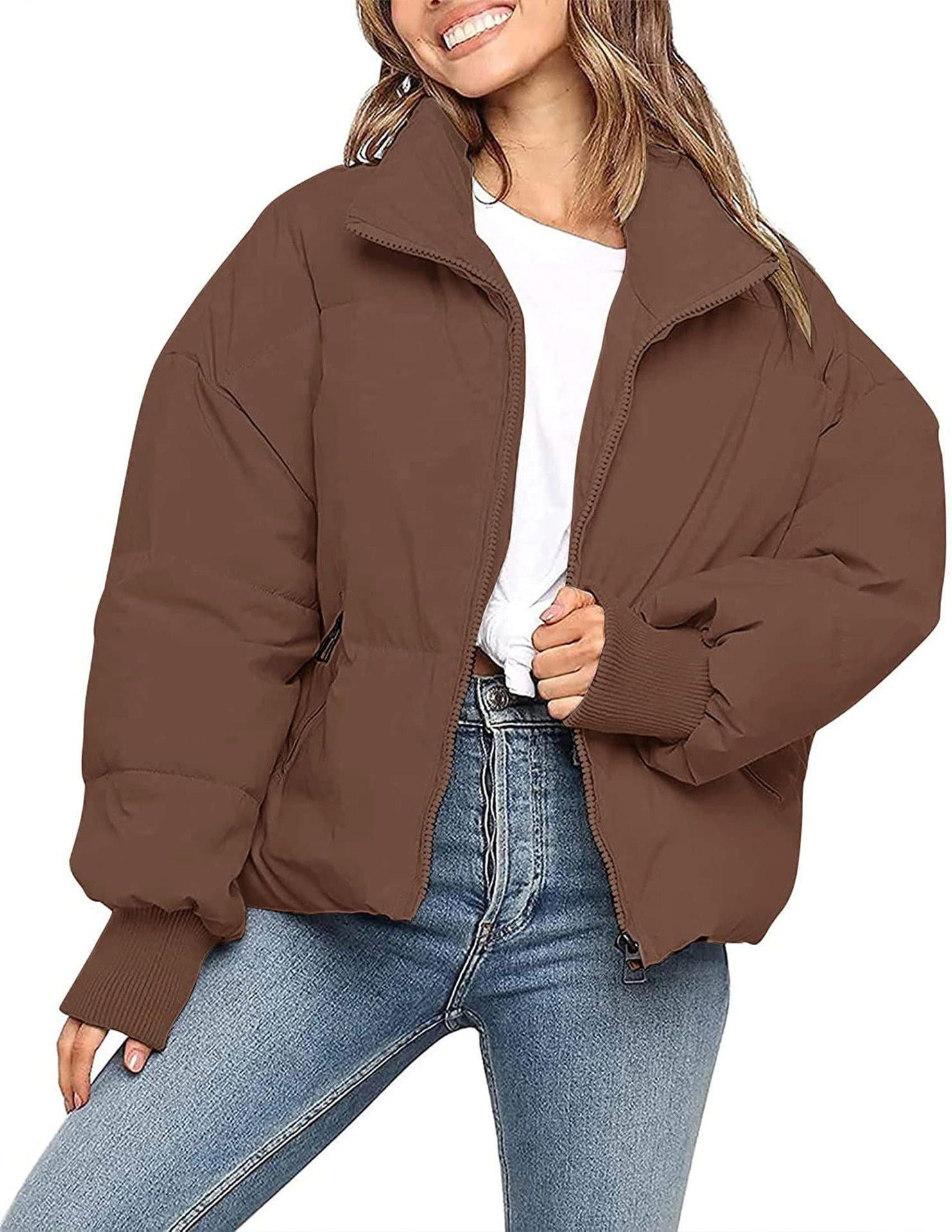 Women's Winter Puffer Jacket Oversized ZipUp Quilted Puffy Bubble