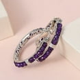 thumbnail image 6 of Amethyst Lavender Hoop Earrings for Women Platinum Plated Purple Crystal Jewelry Wedding Ct 19.5 Birthday Christmas Gifts, 6 of 10