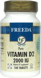 Freeda Kosher Vitamin D2 2000 IU - 100 Tablets