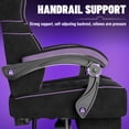 thumbnail image 3 of SOONTRANS Gaming Chair for Adults, Velvet Fabric High Back Comfortable Video Game Chair with Footrest and Massage Lumbar Cushion, Racing Computer Desk Chair, Ergonomic Gamer Chair, Black+Purple, 3 of 9