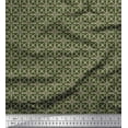 thumbnail image 1 of Soimoi Green Heavy Canvas Fabric Arrow & Diamond Geometric Print Fabric by the Yard 58 Inch Wide, 1 of 3
