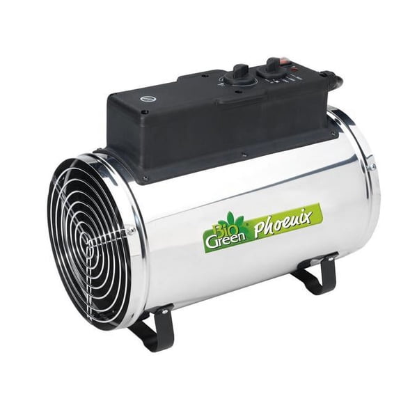 Bio Green PHX 2.8-US Greenhouse Heater Phoenix 9554 BTU, 60 Hz - Silver & Black