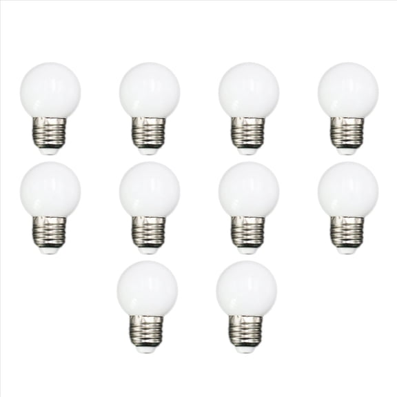 10X E27 Led Bulbs - E27 1w Pe Frosted Led Globe Colorful White/Red/Green/Blue/Ylellow Lamp 220v -1PCs(White),10 x LED Bulb,white