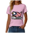 thumbnail image 5 of UngA Women's Shirt 250Th America Anniversary Casual Printed Crew Neck T-Shirt Faith Freedom 250 Years Women's Shirt XXXL,Pink, 5 of 8