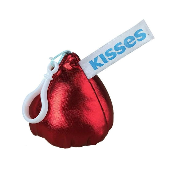 Hershey Kiss Shimmering Plush 3 inch Stuffed Red Valentine Kiss With Clip