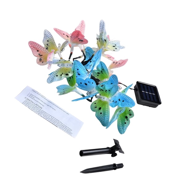 Bearachild 12/20 Led al aire libre Solar mariposa fibra óptica luces de hadas impermeable jardín luz Navidad cadena luz para decoración de Patio Iluminación y accesorios Solar 8 Modus 12LED Bearachild HA006385-03B