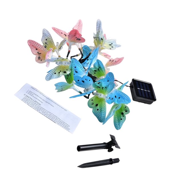 Bearachild 12/20 Led al aire libre Solar mariposa fibra óptica luces de hadas impermeable jardín luz Navidad cadena luz para decoración de Patio Iluminación y accesorios Solar 8 Modus 12LED Bearachild HA006385-03B