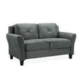 thumbnail image 4 of Lifestyle Solutions Taryn Rolled Arms Loveseat, Gray Fabric, 4 of 17