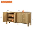 thumbnail image 5 of Mid-century 63" Wood Sideboard Buffet Cabinet with Storage, Modern Credenza with Doors and Adjustable Shelves for Kitchen Living Room, Dining Room, 5 of 9
