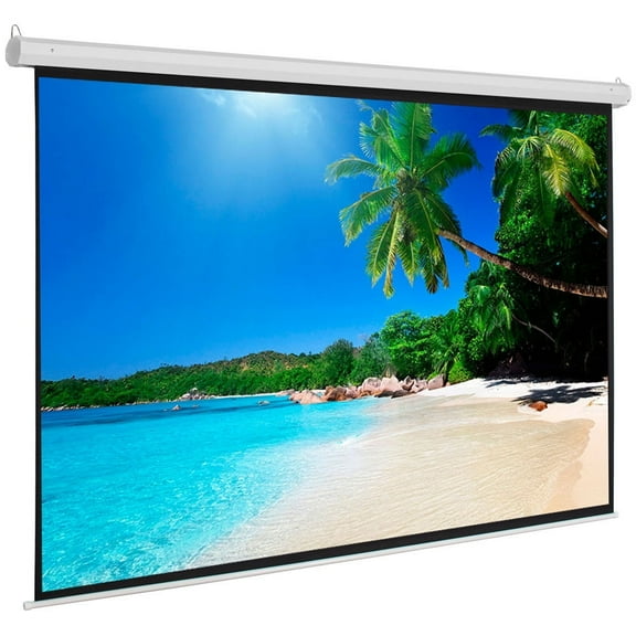 100" Manual Projector Screen 4:3, No Wrinkles, Without Dents, Easy Clean, HD Screen for Home Theater Office Classroom TV Usage, Matte White