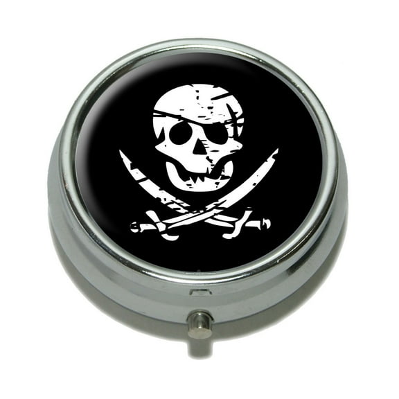Pirate Skull Crossed Swords Pill Box