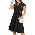 thumbnail image 4 of UVN Summer Dresses for Women Ruffle Sleeve V Neck Midi Dress Casual Beach Sundress with Pockets, 4 of 9