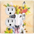 thumbnail image 1 of Metal Light Switch Plate Cover Cute Bull Terrier Flower Crown Beige DOG021, 1 of 13