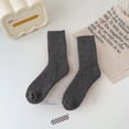 thumbnail image 5 of D GROEE Wool Socks 1 Pair Winter Socks Thick Plush Solid Color Knitted Mid tube Ankle Soft Resistant Anti slip Elastic Thermal Floor Socks Solid, 5 of 7