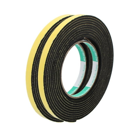 2pcs 4M 10mm x 3mm Single-side Adhesive Sound Insulation Sponge Tape Yellow