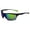 Black-Green, variant on Optic Edge Shakedown Wraparound Sports & Motorcycle Sunglasses for Men or Women Black Semi-Rimless Frame w/ Dielectric Orange Mirror Lens