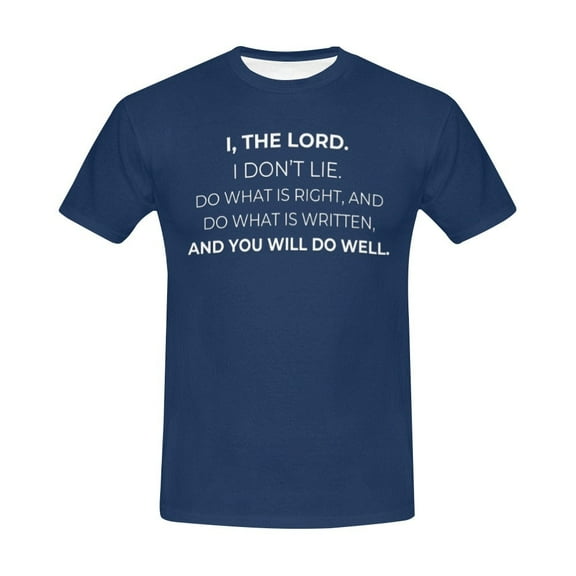 Unisex t-shirt Blue (Size:S; Style:I the Lord All Over Print T-Shirt  (USA Size) (Model T40);)