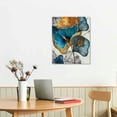 thumbnail image 3 of Nawypu  Modern Picture Living Room Decoration Blue Green Yellow Gold Plant Leaf Abstract Nordic Canvas Print Wall Art Painting, 3 of 5