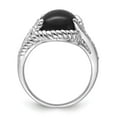 thumbnail image 2 of Auriga Fine Jewelry 925 Sterling Silver Rhodium Plated Onyx and Diamond Ring Size 9 for Women, 2 of 7