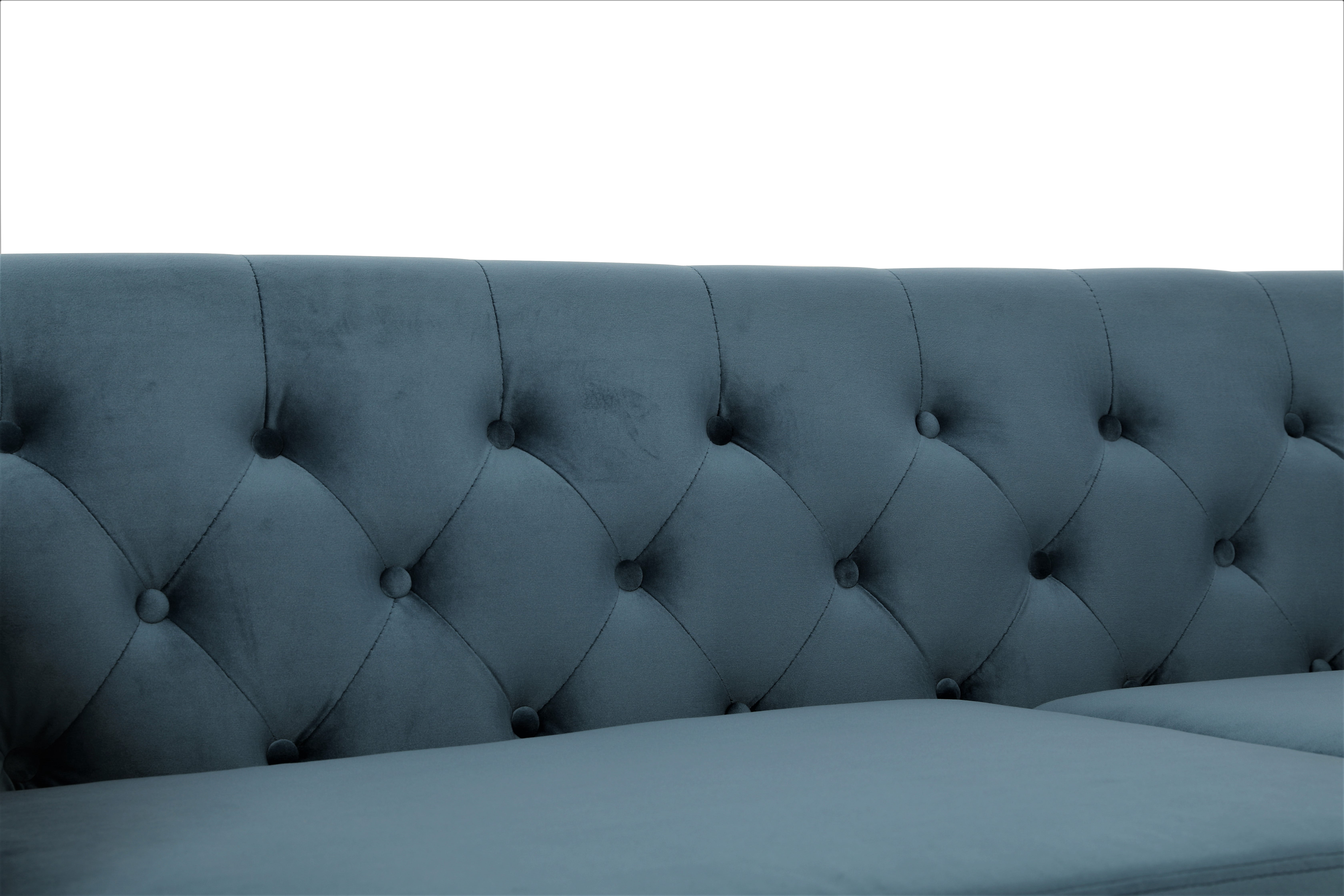Uspridefurniture Lisette 73.3'' Velvet Square Arm Sofa,Blue