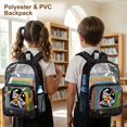 thumbnail image 3 of Xoenoiee Astronaut Planet Guitar Print Clear Backpack for Boys, Clear Bookbag for Stadium Events, Lightweight 17 Inch Transparent Shcool Bag with Adjustable Straps for Concert Sporting Festival, 3 of 7
