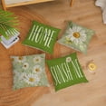 thumbnail image 3 of Set of 4 Dasiy Pillow Covers 18x18 Green Spring Summer Pillow Covers Hello Sunshine Flower Floral Cushion Covers Square Cotton Linen Pillow Cases for Couch Sofa Patio Outdoor Home Decor(18 Inch), 3 of 6