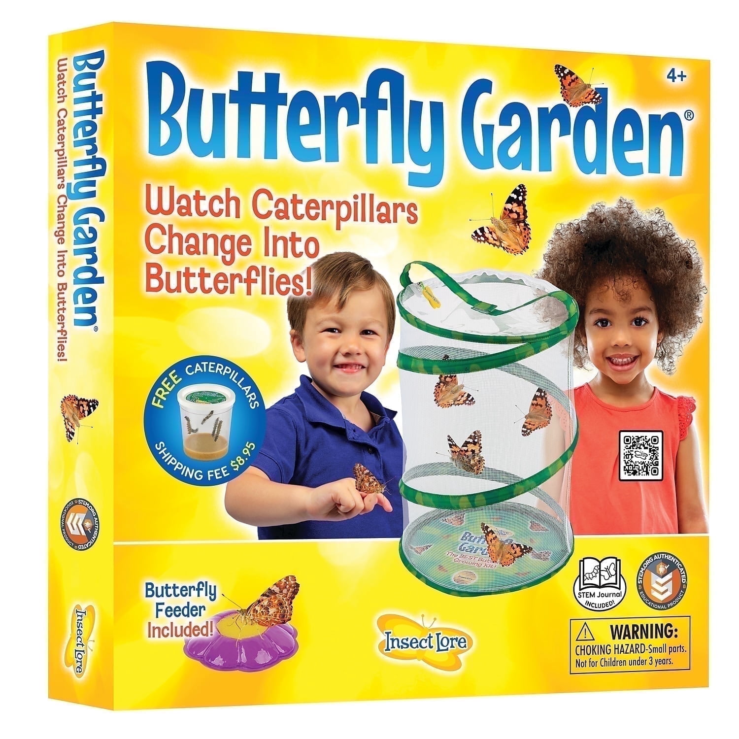 Insect Lore Raise and Release Butterfly Garden Kit – Caterpillar Habitat with Redeemable Voucher – STEM-accredited Activity Kit for Kids