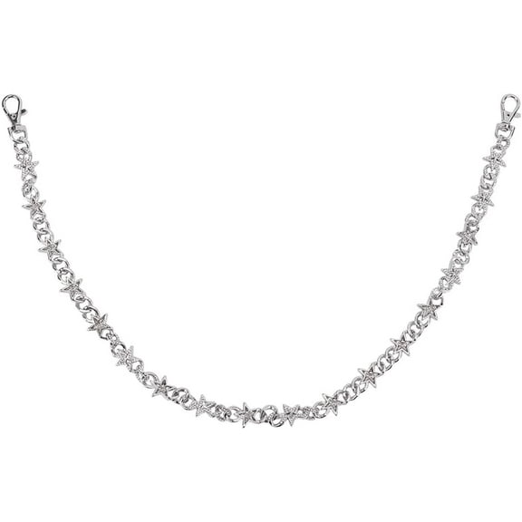 1Pc Alloy Rhinestone Waist Belts Chain Star Platinum 678mm
