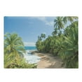 thumbnail image 1 of Central America Cutting Board, Wild Caribbean Beach of Manzanillo at Puerto Viejo Tropical Plants, Decorative Tempered Glass Cutting and Serving Board, in 3 Sizes, by Ambesonne, 1 of 2