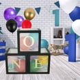 thumbnail image 4 of 3Pack 1st Birthday Decorations White Transparent Balloon Box O N E Balloon Box Lightweight Cube Party Balloon Case Paper Balloons Container for First Birthday Baby Shower Backdrop, 4 of 6