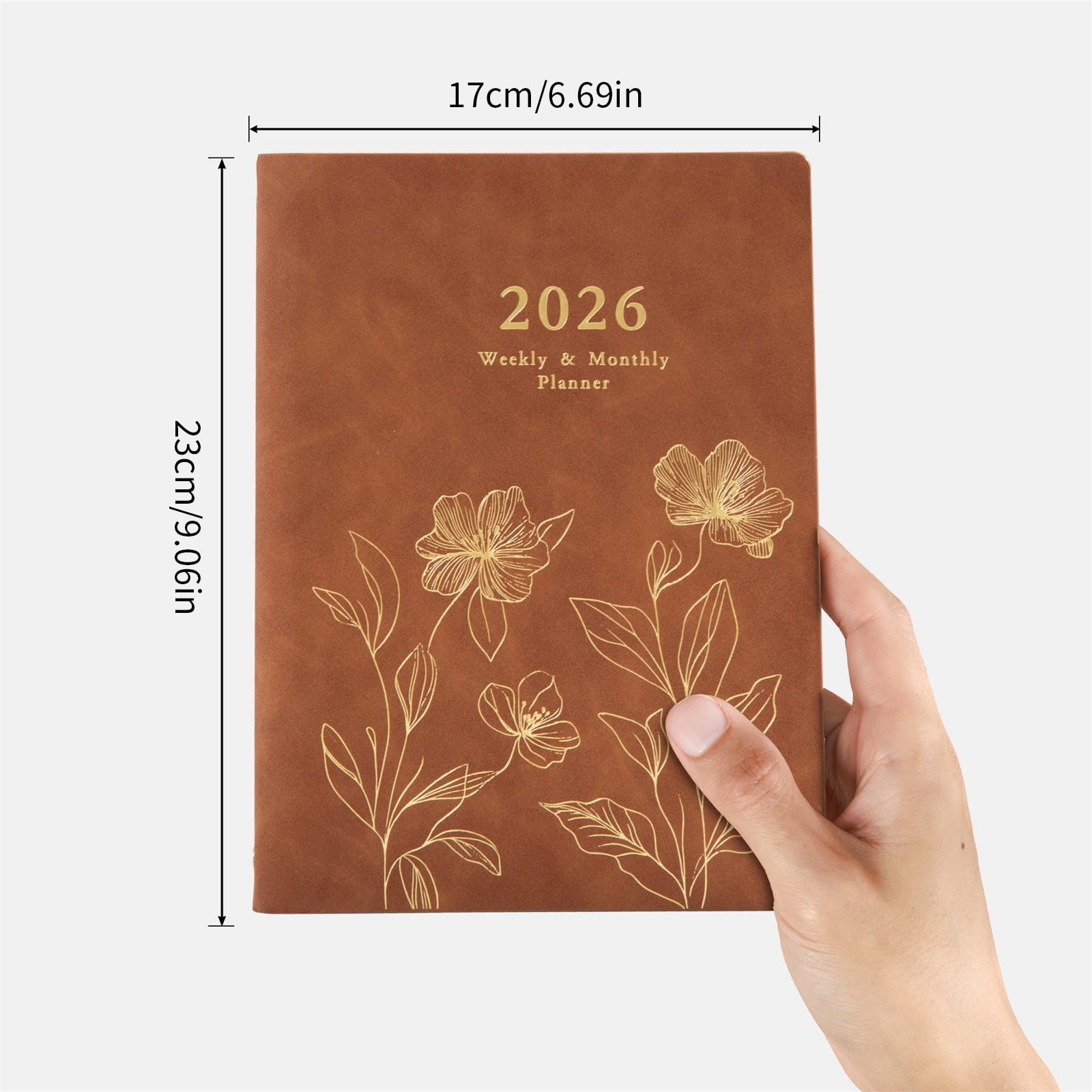 2026 PU Weekly Notebook Refillable Binder with Dated Pages Academic Planner for Men Women