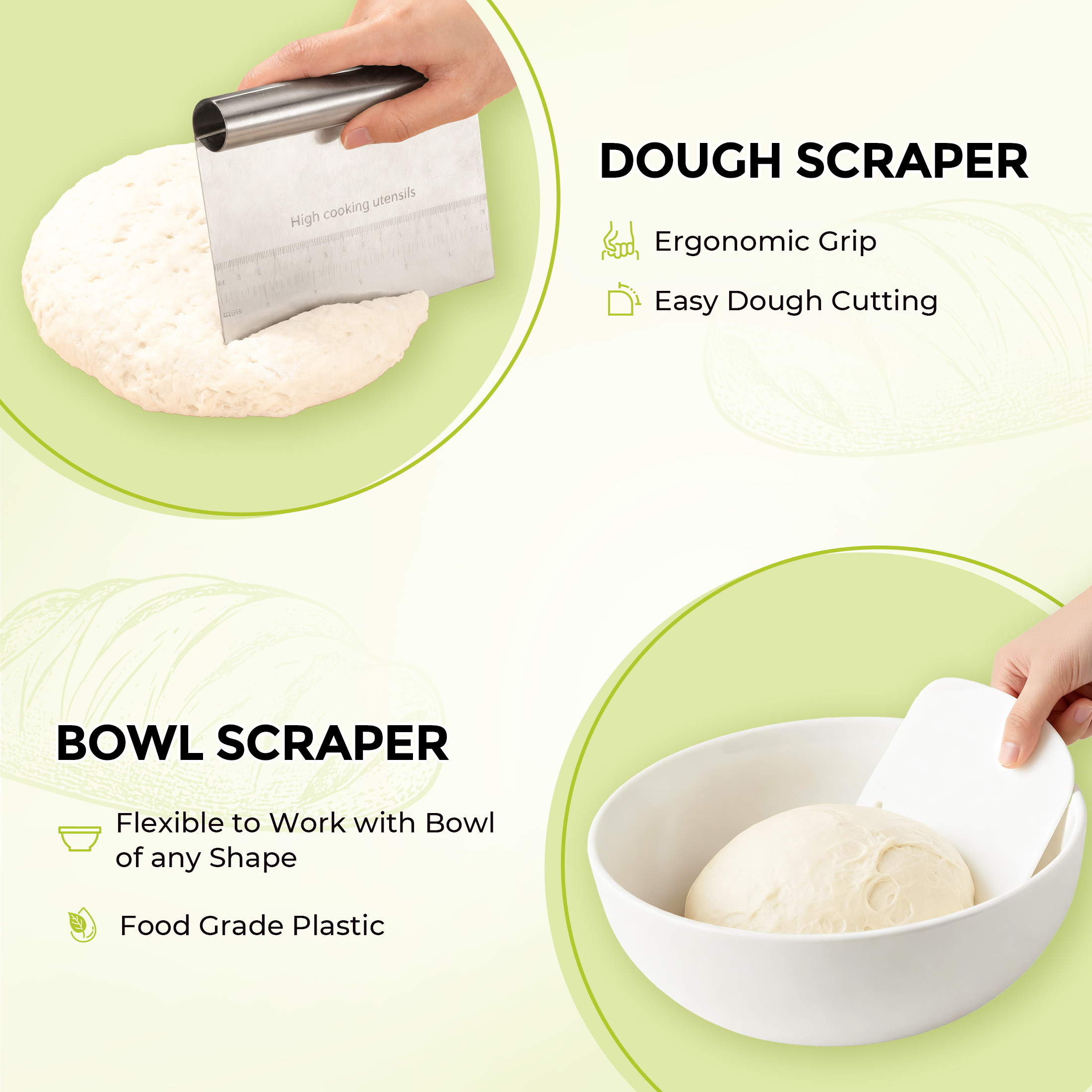 Syvio Bread Proofing Basket Set, 9" Round & 11" Oval Sourdough Proofing Basket with Liners & Covers, Bread Lame, Dough Whisk for Kitchen, Sourdough Starter Kit