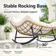 thumbnail image 4 of RADIATA 3-Piece Outdoor Patio Rocking Loveseat Set with 2 Ottomans, 2-Person 58" Extra-Wide Double Rocking Chair, 600 lb Weight Capacity, 5.1" Thick Cushions, Reinforced Steel Frame, Beige, 4 of 9