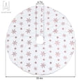 thumbnail image 3 of Gustave 35inch Snowflake Christmas Tree Skirt Snowy White Faux Fur Xmas Tree Skirt for Christmas Decorations Indoor Outdoor New Year Party Supply "Silver", 3 of 8