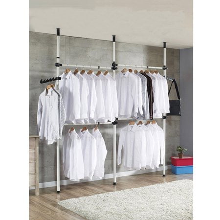 Portable Indoor Garment Rack Tools Diy Clothes Wardrobe One Touch Portable Indoor Garment Rack Tools Diy Clothes Wardrobe One Touch Double 2 Tier Adjule Hange