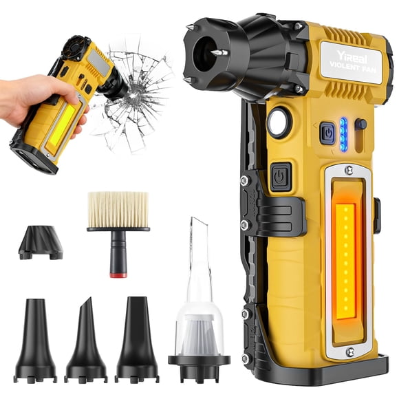 Compressed Air Duster 300000RPM 8000mAh,6-in-1 Electric Mini Air Blower with LED Light,Cordless Rechargeable Air Duster for PC Keyboard Computer Car