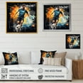 thumbnail image 4 of Designart "Soccer Player Green and Yellow Athlete I" Sports Framed Wall Art Decor - Modern Green Soccer Entryway Framed Wall Art Print, 4 of 6