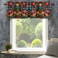 thumbnail image 4 of Valance for Windows,Colorful Mexico Orange Flower Leaves Valances Curtain Rod Pocket Valance for Kitchen Bedroom Living Room Bathroom,Abstract Floral Short Curtains Window Treatment 54x18in, 4 of 9