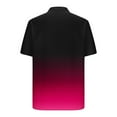 thumbnail image 4 of S-5X Plus Size Shirts for Men with Pocket Big & Tall Short Sleeve T-Shirts Button-Down Collared Gradient Printed Hawaiian Beach Tshirts Tees, 4 of 5
