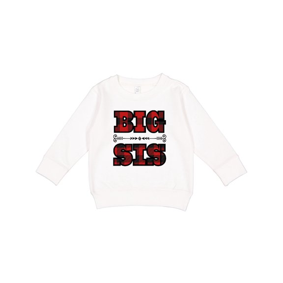 Inktastic Big Sis Buffalo Plaid Sister Toddler Sweatshirt