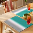 thumbnail image 4 of Turquoise Green Grey Ombre Placemats Set of 4 Gradient Gradual Color Place Mats Table Mats Kitchen Dining Home Outdoor Party Table Decoration, 4 of 9