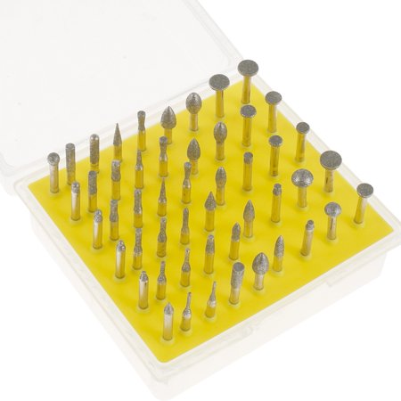 

FUYGRCJ 50Pcs Diamond Coated Grinding Head Portable Diamond Rotary Grinding Burrs Set Multifunctional Diamond Carving Grinding Head for Stone Carving Engraving Grinding