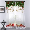 thumbnail image 2 of Zodanni Christmas Sheer Window Curtain Voile Window Treatments Tulle Window Drapes Slot Top Rod Pocket Curtain Panel Style-B W:30"x H:65", 2 of 6