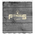 thumbnail image 3 of Ambesonne Fitness Shower Curtain, Club Wood Planks, 69"Wx75"L, Pale Yellow Black Grey, 3 of 3