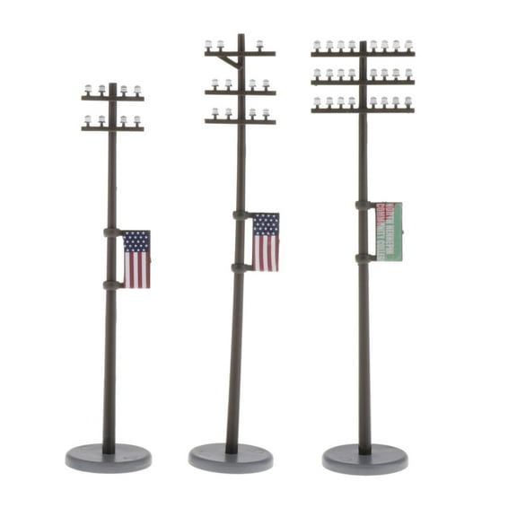 3pcs/set Standard 1/42 O Utility Poles for Model Train Scenery Layout