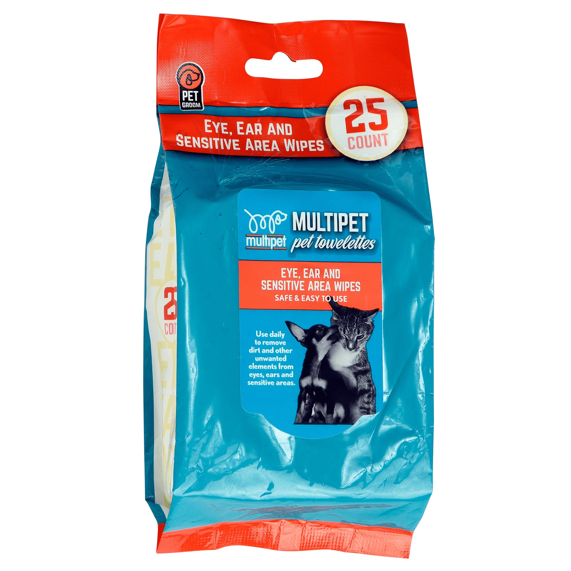Multipet Sensitive Pet Wipes, 25 Count