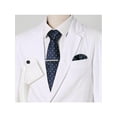 thumbnail image 6 of INSPIRE CHIC Men's Polka Dots Necktie, Tie Clip, Cuff Links, Pocket Square Set Business Wedding Navy Blue White, 6 of 6
