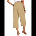 thumbnail image 4 of Pantalones Cortos para Mujer, Informales, con Cordón y Bolsillos, Holgados, de Cintura Alta y Pierna . Caqui XXL, 4 of 6