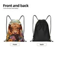 thumbnail image 5 of Ratiio Countryside Colorful Floral Cow Print Drawstring Backpack Bag Sport Gym Sackpack Heavy Duty String Backpack for Men Women, 5 of 7