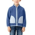 thumbnail image 2 of Xdegoge Fleece Lined Jacket for Boys Full Zip Stand Collar Jackets Casual Lightweight Sport Coat Fashion Fall Winter Warm Color Block Outerwear with Pockets Size 2-12, 2 of 7
